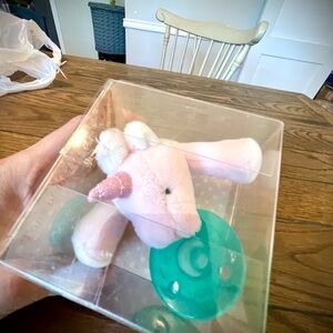 Pink Unicorn Plush Wubba Nub Pacifier Holder